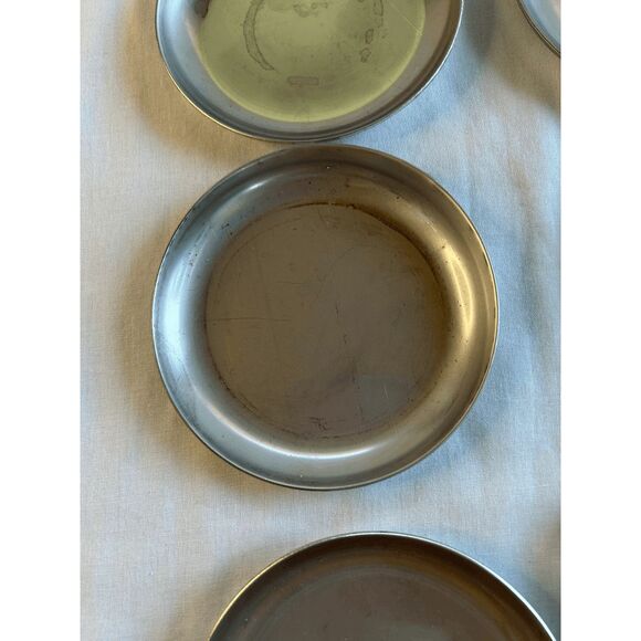 Silver Colored Coaster Set of Six, 4.5" x 4.5", Small Plates - Picture 3 of 5